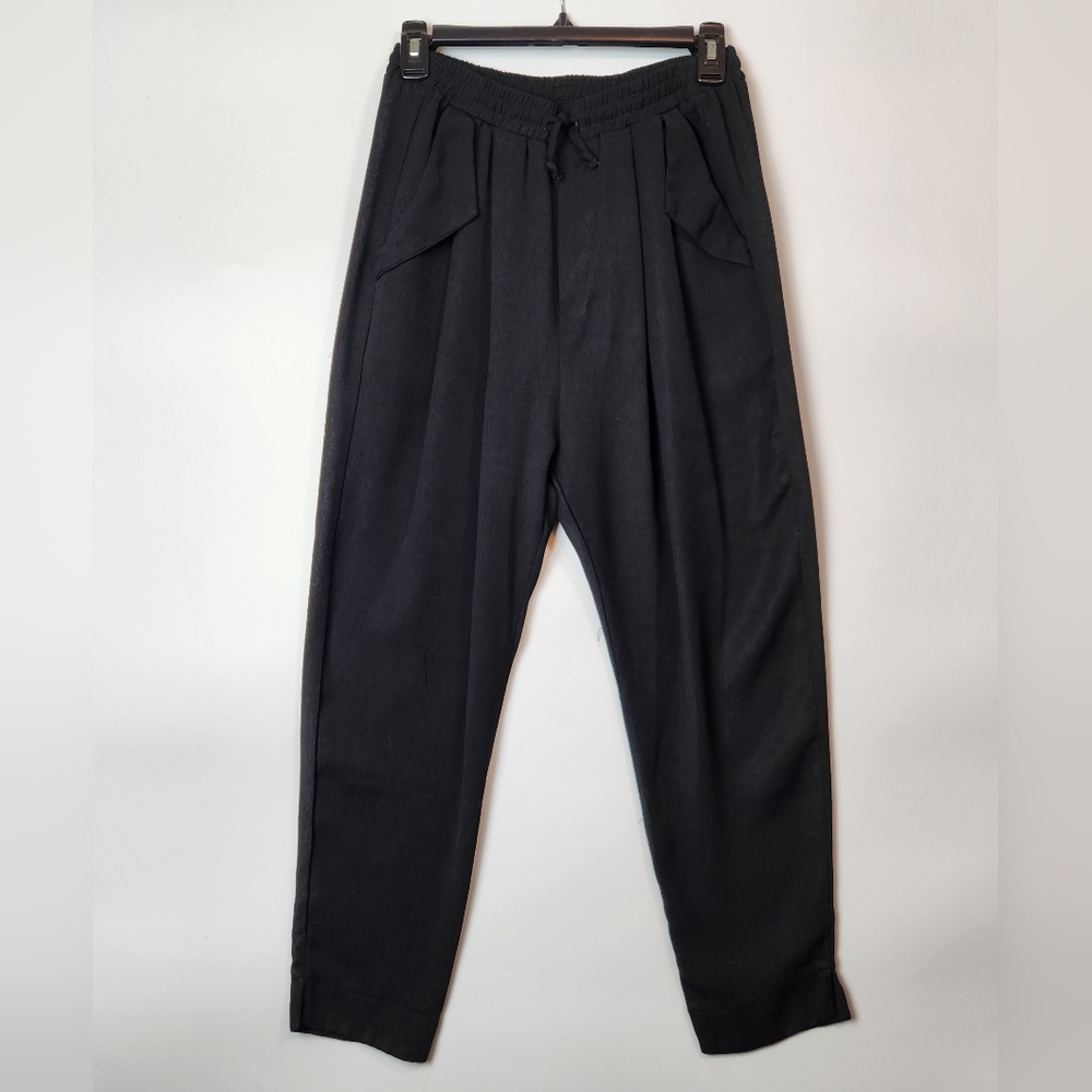 Japanese Light Weight M66 Pants Womens Size 2 Black High Waist Drawstring Pants